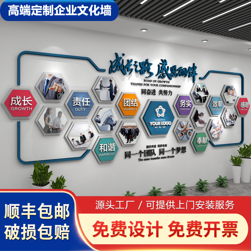 Corporate culture wall design custom company excellent staff style Photo wall background wall Exhibition board decoration Inspirational wall
