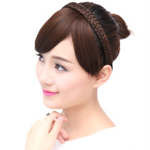 Wig female fake bangs slanted bangs with hairband twist braid bangs wig head curtain hairpin fake left flowing sea