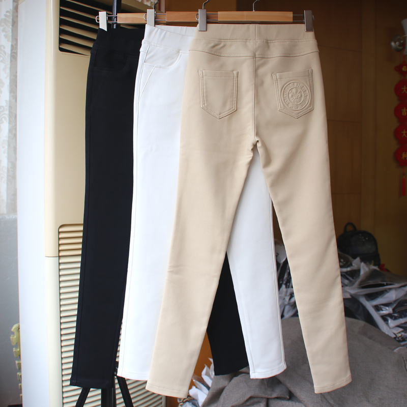 New Women's Pants for Spring and Summer, High-Waisted, Thin, Stretchy Leggings for Women, Black Tight-Fitting, White Slimming Skinny Pants