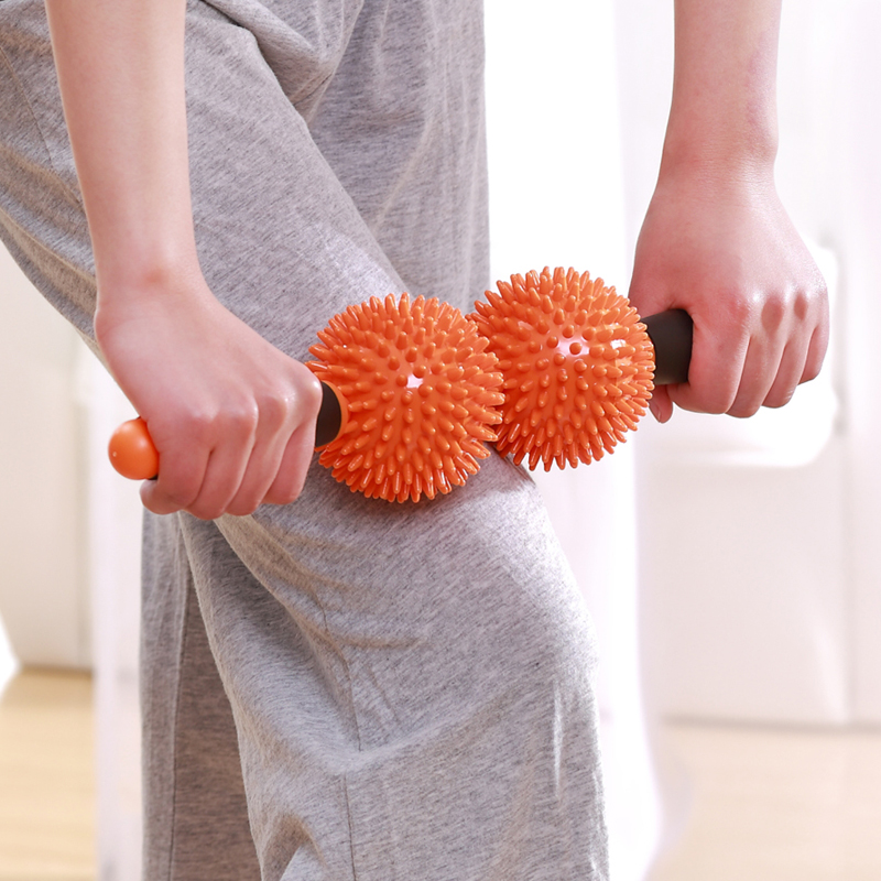 Double-ball roller massage stick back waist massage stick manual multi-function health stick beat leg massager