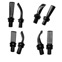 Solid wood pipe accessories medium and short 9MM filter element flue round cigarette holder handle straight curved mouthpiece acrylic black tail