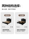 Vintage French-Style Black Bed for Master Bedroom, Mid-Century Furniture, Solid Wood American-Style 2025 New Model Bed