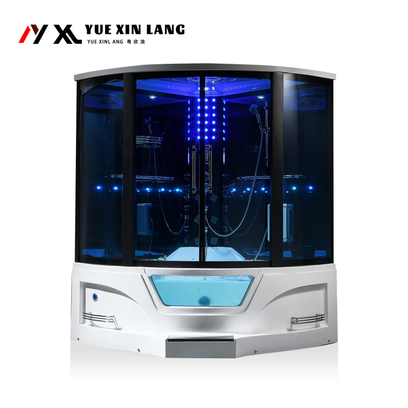 Luxurious Fan-Shaped Integrated Bathroom Enclosed Shower Room with Bathtub, Steam Room, Surfing Massage, and Wet Steam Room