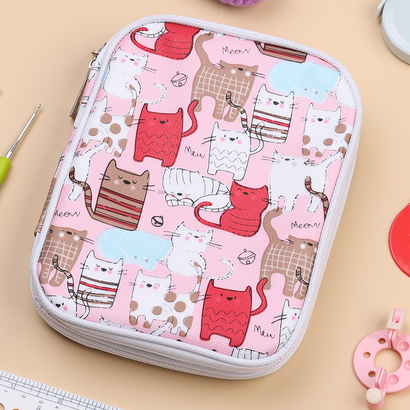 Double-Layer Crochet Storage Bag, Handmade DIY Tool Storage Bag, Crochet Sweater Needle Storage and Organization, Portable