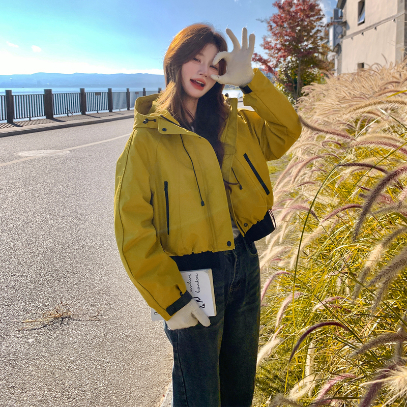 Yellow Short down Jacket for Women, Winter 2025 New Style, Petite Size, Super Stylish, Thickened Workwear, White Duck down Parka