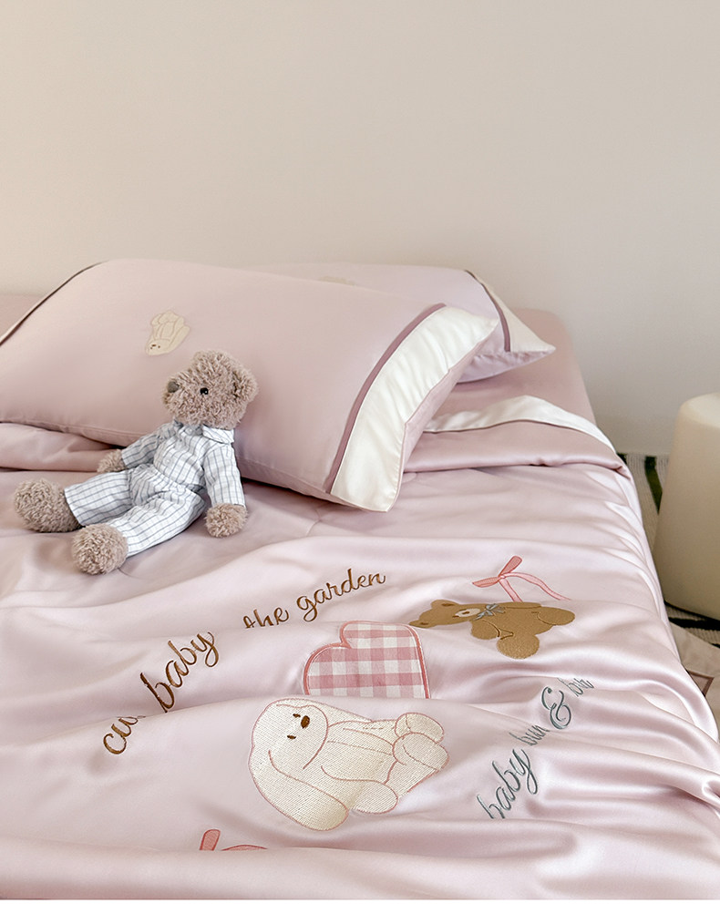 Химические волокна 凉感丝滑宝宝空调被！夏季新款卡通儿童夏被轻奢60支天丝空调被