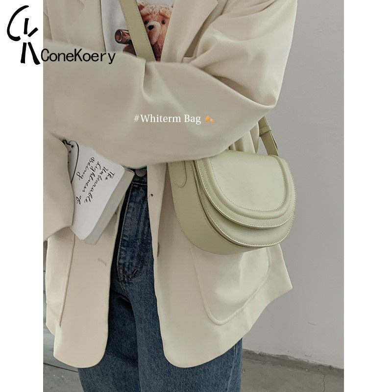 French Cone Koery leather armpit bag women 2023 new trendy net red popular saddle messenger bag this year