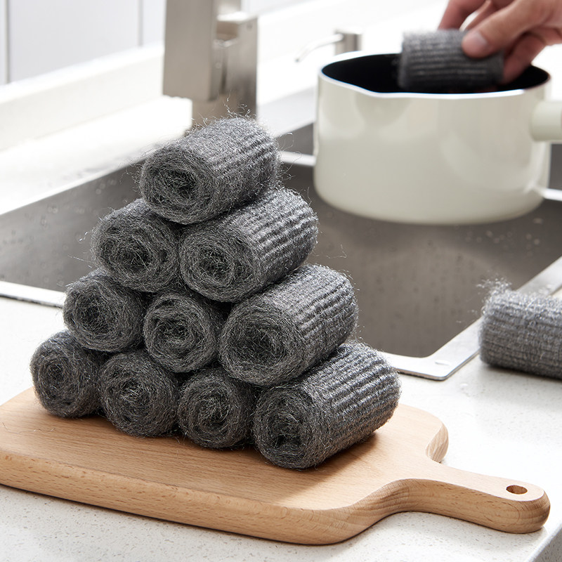 Japan imported disposable steel ball fine steel wool kitchen stainless steel cleaning ball pot basin polishing brush