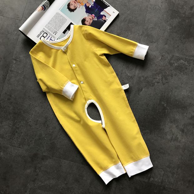 Jumpsuit cotton nguyên chất cho bé mùa xuân và mùa đông và mùa đông cơ sở quần áo cho bé Bộ đồ ngủ bé trai và phụ nữ sơ sinh mở tập cao trào về nhà áo liền quần hình thú trẻ em