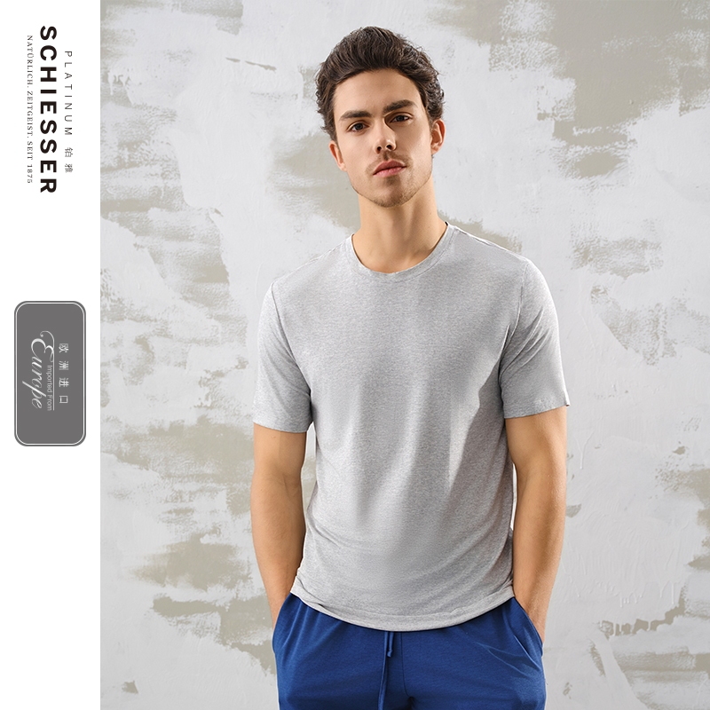 Schiesser Shuya Boya European Imported Men's 50S Modal Intimates T-Shirt Short-Sleeved Top 21038m