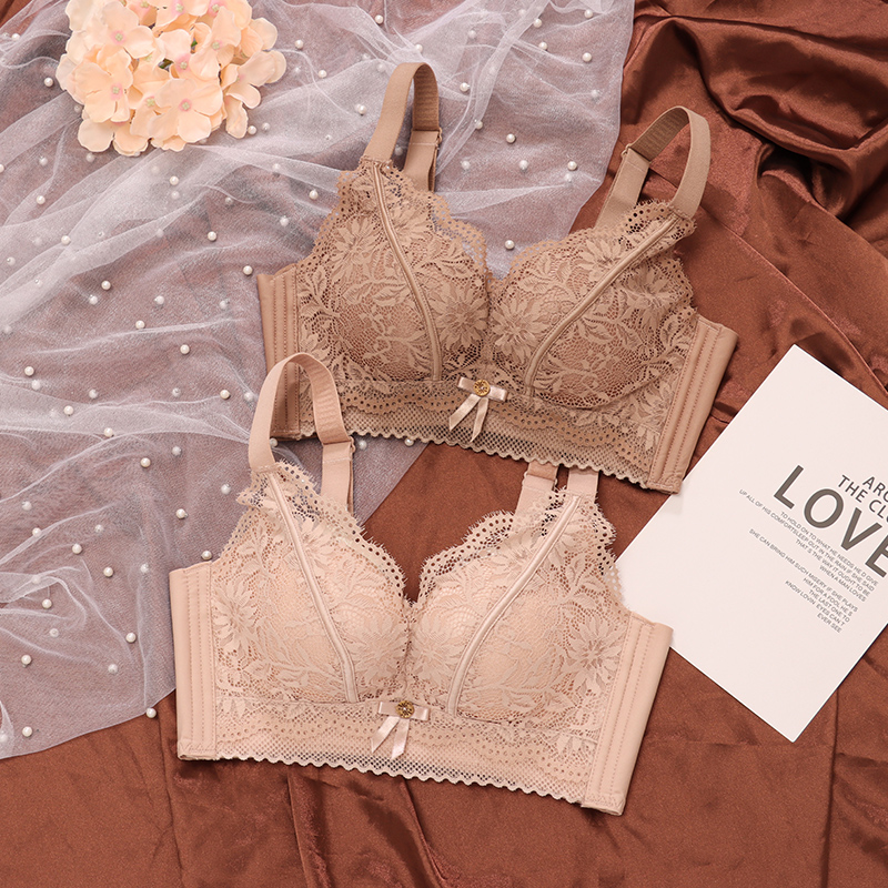 Famous Yuan Underwear Women's Small Breasts Flat Chest Special Thickened Bra Super Thick Poly Woo No Empty Cup to prevent sagging and pop-ups