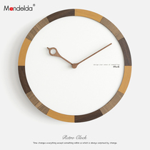 Mandelda home bellwear personality creative light extravagant hanging clock clock hanging bell sitting room Nordic clock hanging wall muted