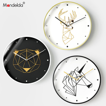 Mandelda watch light and luxurious Nordic hanging bell living room home fashion modern clock hanging wall personality art muted