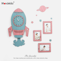 Mandelda clock hanging clock living room home clock muted decoration clock hanging clock hanging wall bedroom personality creativity