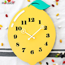  mandelda lemon childrens room card pass Bedroom mute wall clock living room modern creative fashion personality household wall clock