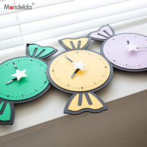  Mandelda personality cartoon childrens room cute creative wall clock living room modern simple pastoral home clock watch