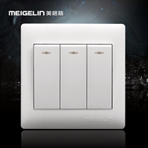 86 type concealed wall switch socket panel three 3 open triple three open single control single fluorescent ivory white