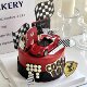 Car Cake Decoration Ornaments Red Sports Car Racing Car Convertible Off-Road Vehicle Male Idol Boy Dad Birthday Decoration
