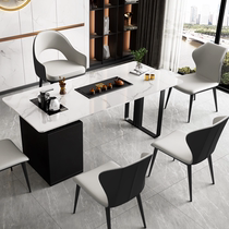 Tea table and chair combination Simple modern rock board Light luxury office Kung Fu tea table Automatic tea set one