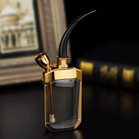 H816 Золотая ремешок кожаная трубка (измельченный дым/густой дым/тонкие сигареты за горшок и три использования)