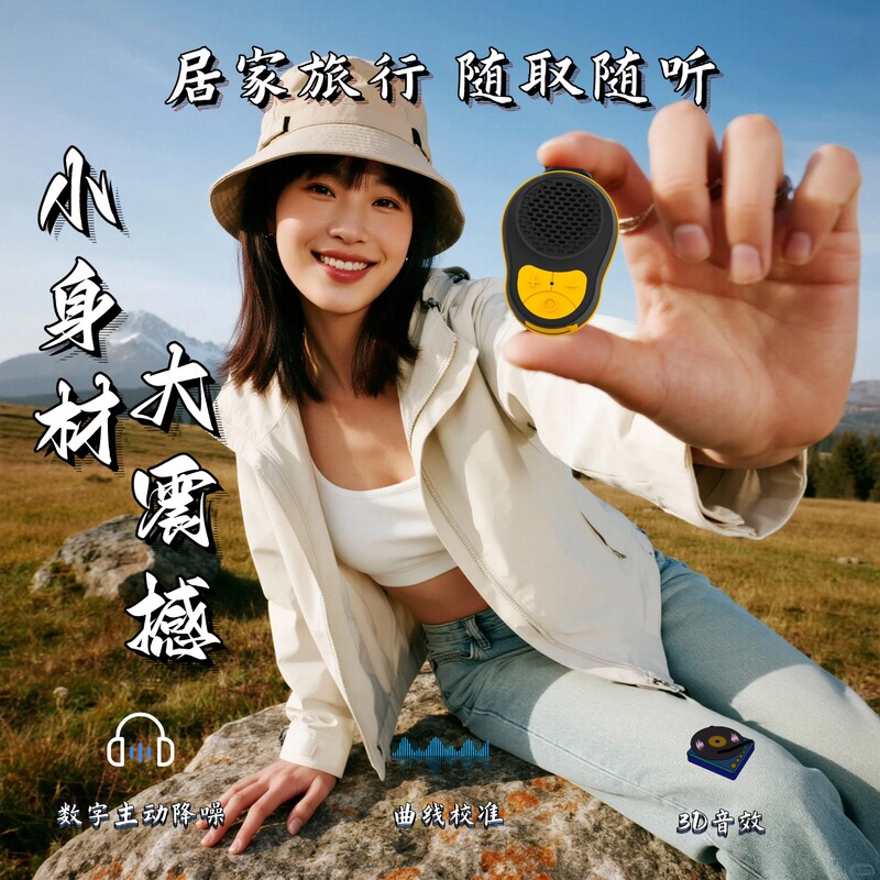Ultra-Mini Bluetooth Speaker, Outdoor Waterproof Cycling Bluetooth Speaker, Portable Subwoofer, Lavalier Speaker