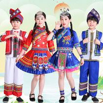 March 3 Minority Clothing Children Miao Girls Yi Guangxi Zhuang Boys Dance Performance Costumes
