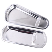 Extra thick stainless steel fan-shaped plate Square plate Dining tray Buffet plate Spoon chopsticks Bread clip shelf plate