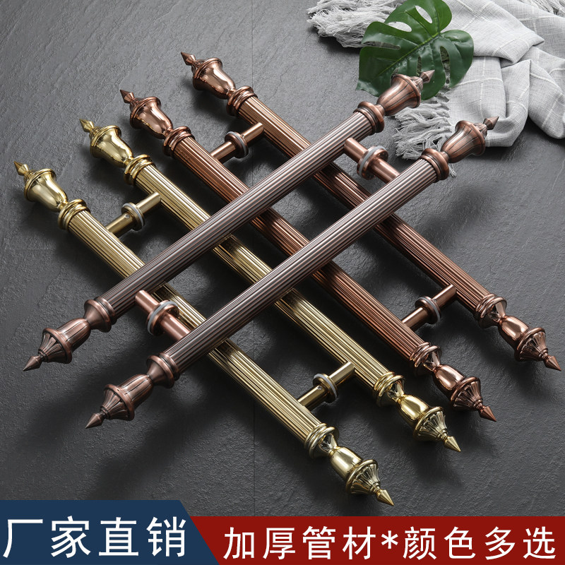 Glass door wooden door big handle Eurostyle antique no-frame door thickened stainless steel luxury hotel KTV door handle