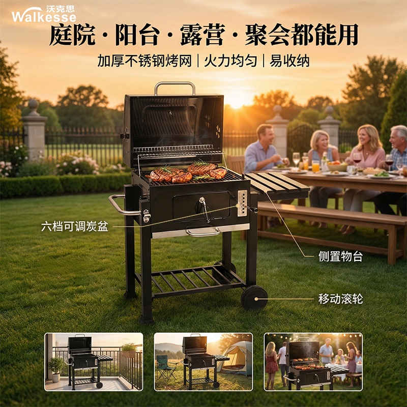 Wokex Home Garden Single-Sided Enamel Barbecue Grill American-Style Bbq Outdoor Villa Large-Capacity Roasting Grill Wokex Home Garden Single-Sided Enamel Barbecue Grill American-Style Bbq Outdoor Villa Large-Capacity Roasting Grill