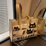 Мультяшный вместительный и большой весенний шоппер, портативная сумка на одно плечо