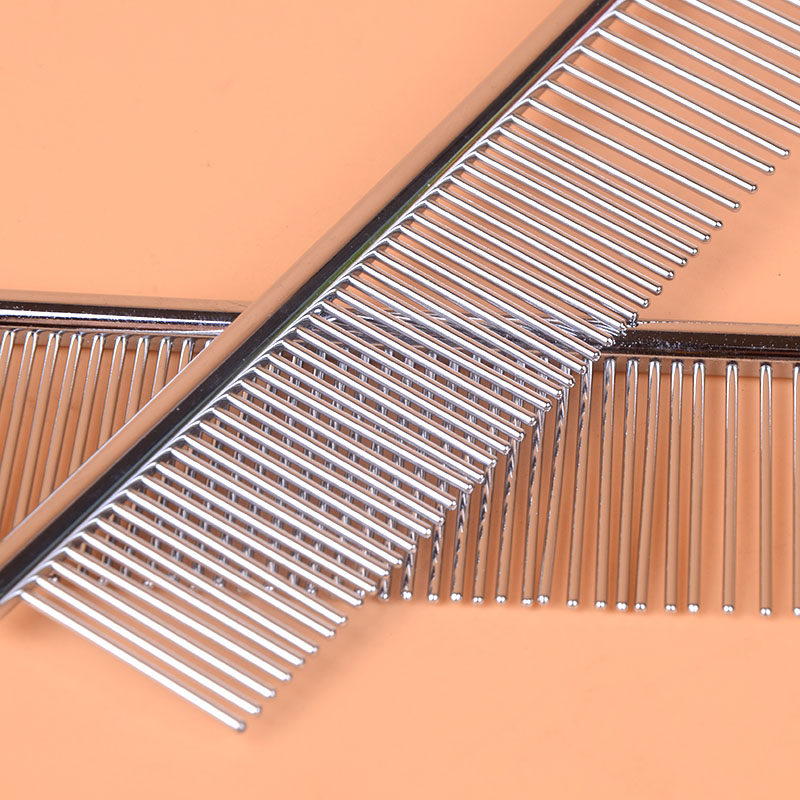 Pet Comb Dog Grooming Unknotting Comb Straight Row Steel Comb Puppy Grooming Comb Long Row Comb Teddy Golden Retriever Bichon Frize Supplies