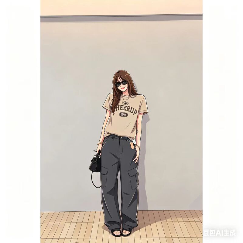 4.17/ "City Hunter" Jackson Wang's European and Korean High Street American-Style Versatile Slimming Tall-Waisted Cargo Pants