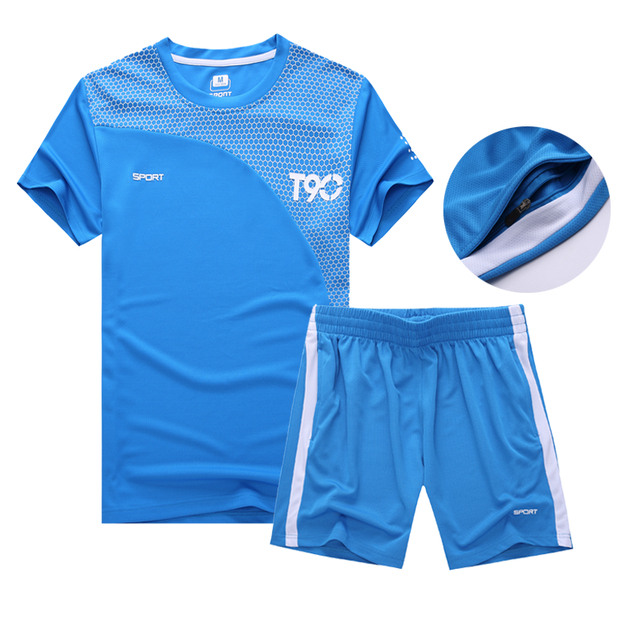 Bộ đồ thể thao nam mùa hè chạy bộ đào tạo cầu lông bóng đá mặc quần short ngắn tay thoáng khí kích thước lớn mồ hôi thể dục - Thể thao sau bộ thể thao adidas nữ thu đông