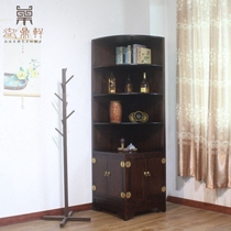 New Chinese corner cabinet shelf solid wood corner cabinet triangle side wall cabinet bedroom living room storage storage