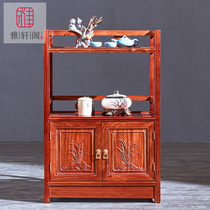 Mahogany tea cabinet hedgehog red sandalwood tea cabinet locker Ming style wine cabinet solid wood sideboard antique cabinet