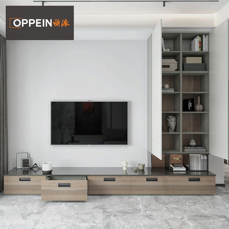 Opie TV Cabinet Customised Small Family Type Minimalist Modern Living Room Ground Cabinet New Wall Cabinet Combination Background Wall