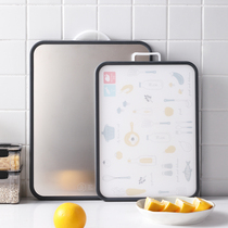 Double sided cutting board home antibacterial and mildew-proof kitchen chopping board fruit plate Stainless Steel Chopping Block Multifunction Large Case Board
