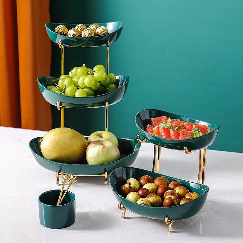 Fruit tray Living room Fruit tray tea table Home 2022 new water fruit basket light extravagant and luxurious multilayer placing shelf for shelves-Taobao