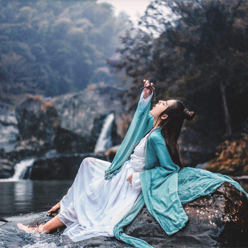 Han clothing Antiquity Fairy Vintage Collage Wei Jinfeng Han dress shirt and waist fresh elegance