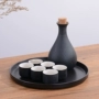 Đồ đá cổ đặt rượu sake theo phong cách Nhật Bản đặt gốm đen hộ gia đình nhỏ rượu vang hầm rượu mát shochu rượu mạnh ly rượu - Rượu vang kệ rượu vang để bàn