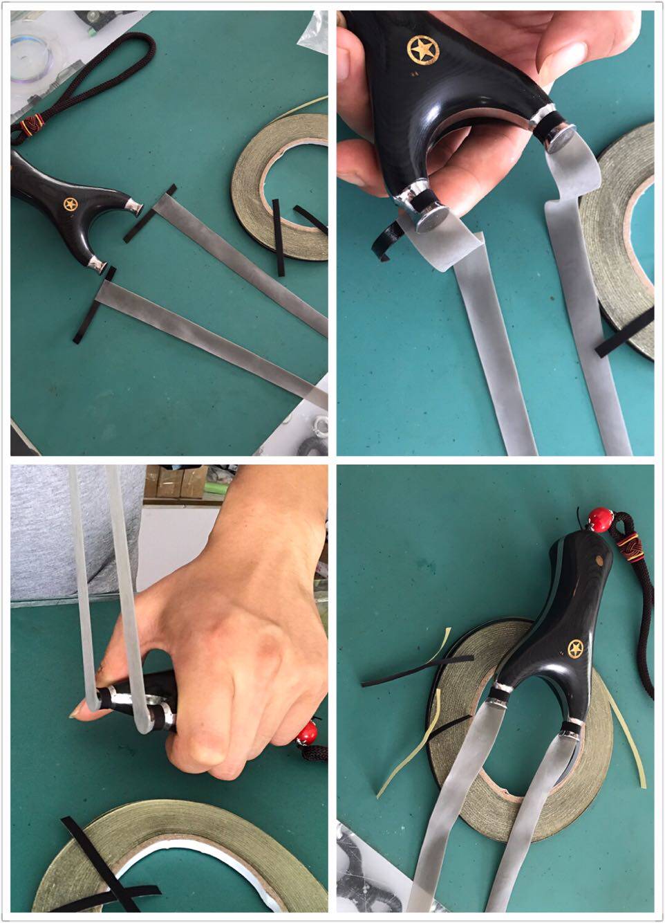 Flying tiger slingshot flat rubber band special black tape lazy tape