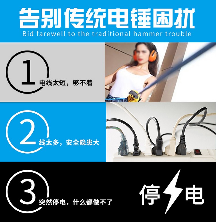 Bai Rui sạc nhẹ búa điện lithium pin sạc khoan tác động khoan nhà đa dụng cụ điện - Dụng cụ điện