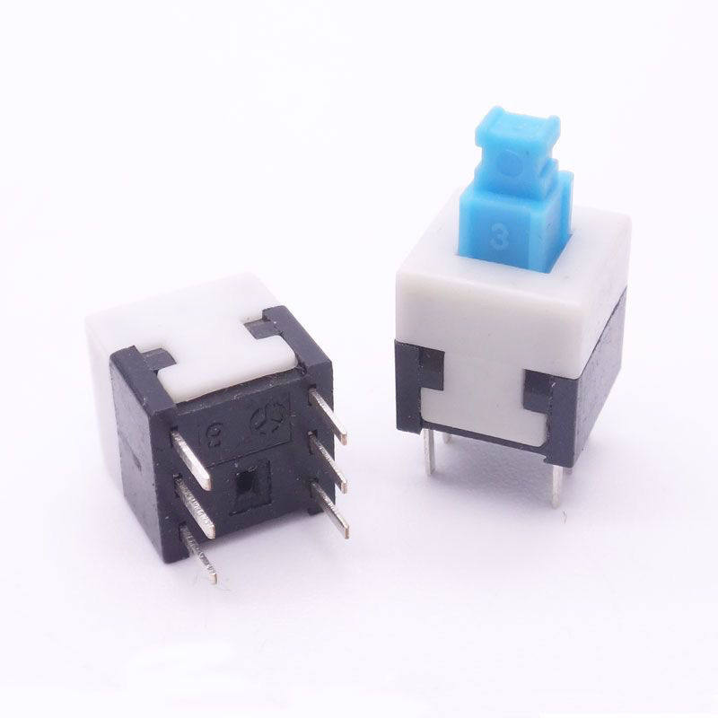 按钮开关按键万用表开关8.5X8.5MM自锁开关6脚电源按键