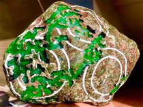 Burmese Laokeng natural jadeite raw stone jade wool semi-clear material jade bracelet high ice species Yang green floating flower bracelet