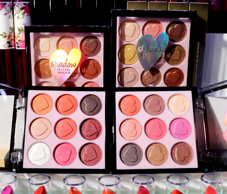 9.9 nhân dân tệ vận chuyển 9 màu tình yêu pearlescent eyeshadow khay đào trang điểm bí ngô trái đất màu trang điểm matte bóng mắt phấn mắt huda beauty