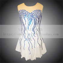 LIUHUO Professional Tailor Made Children Lady Figure Skating Suit Competition Skating Dress Performance Test Class Sleeveless White