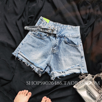 19 summer new Korean version OLOL loose denim shorts a word chic hot pants irregular wide leg pants female net red