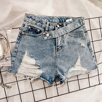 Korean version of the ultra-small 24-yard loose net red loose denim shorts women thin holes small small size hot pants XS