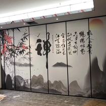 Hotel mobile screen activity partition High partition soundproof partition wall Restaurant rotating sliding door box folding door manufacturer