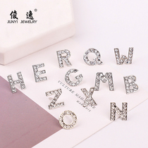 English alphabet little brooch silver brooch badge cute small pin open shirt buckle sweater clothing accessories